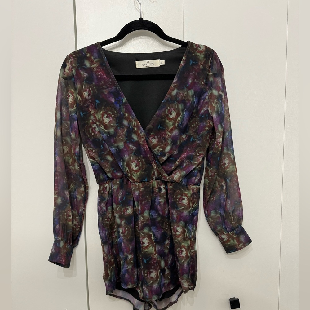 Oh My Love, London. Extra small, long sleeve wrap romper - beautiful rich colors